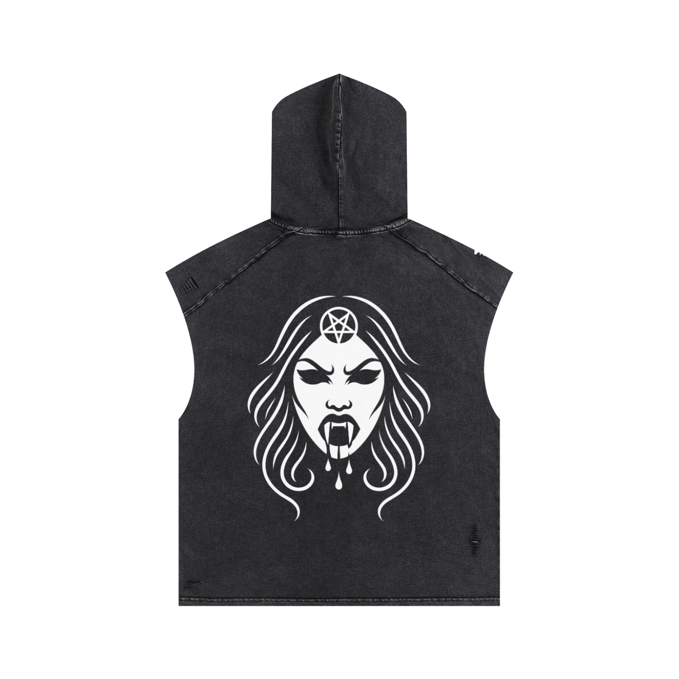 Snow Washed Boxy Hooded Tank Top