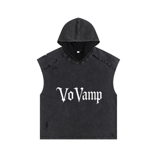 Snow Washed Boxy Hooded Tank Top